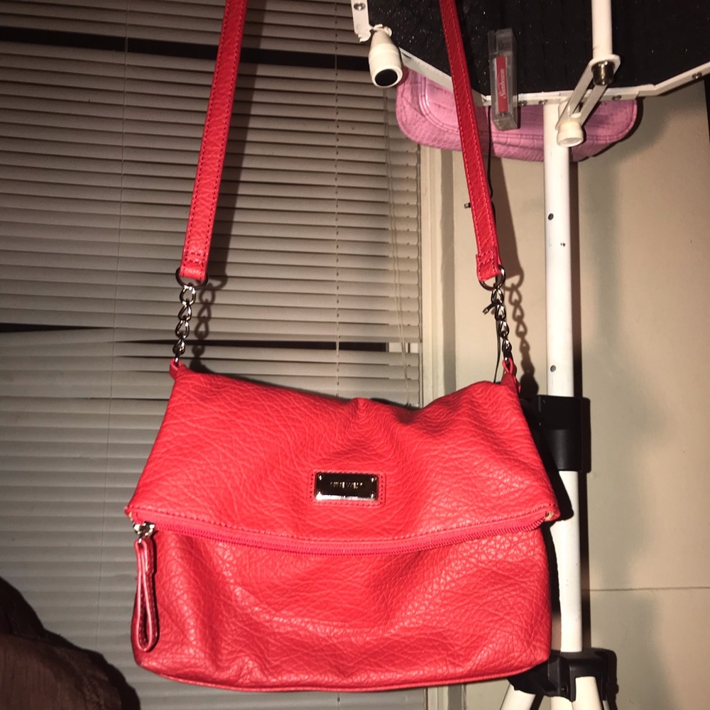 Nine West  Sexy Red Leather Crossbody Purse